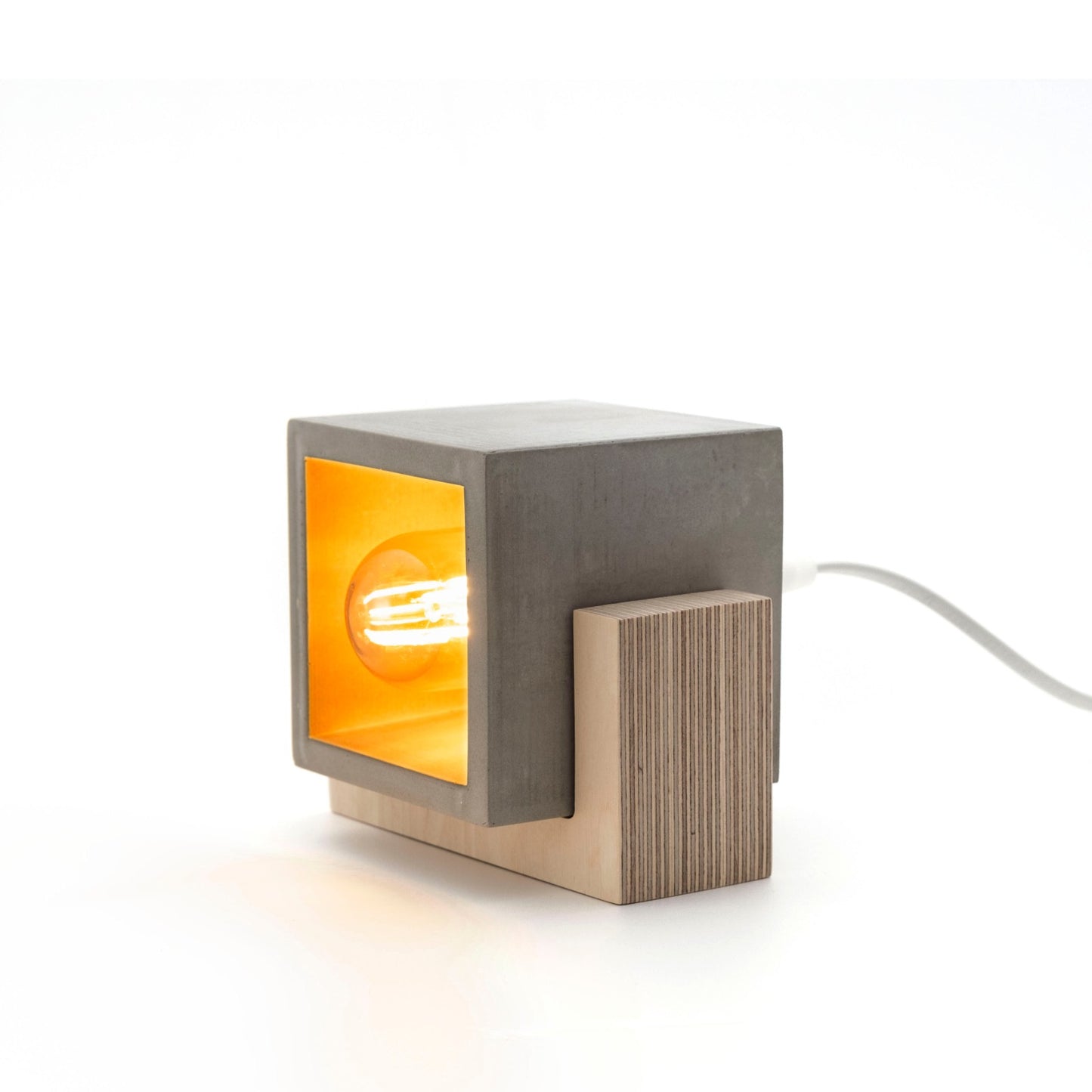 Concrete and Wood Table Lamp