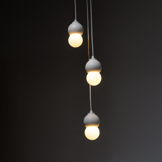 White Concrete Triple Pendant Lighting