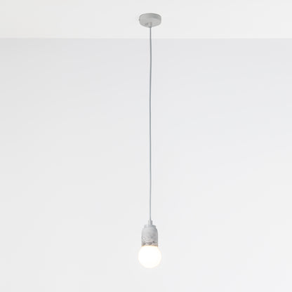 White Cylinder Concrete Pendant Lighting