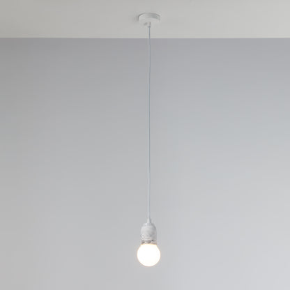 White Cylinder Concrete Pendant Lighting