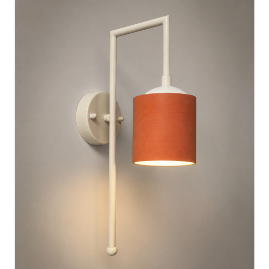 Terracota Silindir Krem Metal Detay Aplik