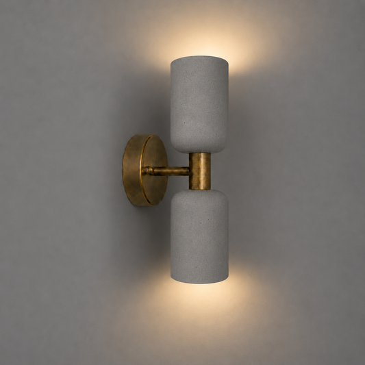 Eskitme Metal Gri Silindir Beton Aplik