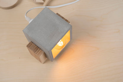 Concrete and Wood Table Lamp