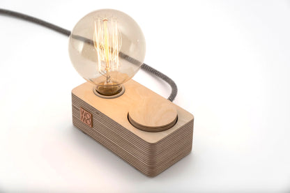 Wooden Table Lamp with Dimmer