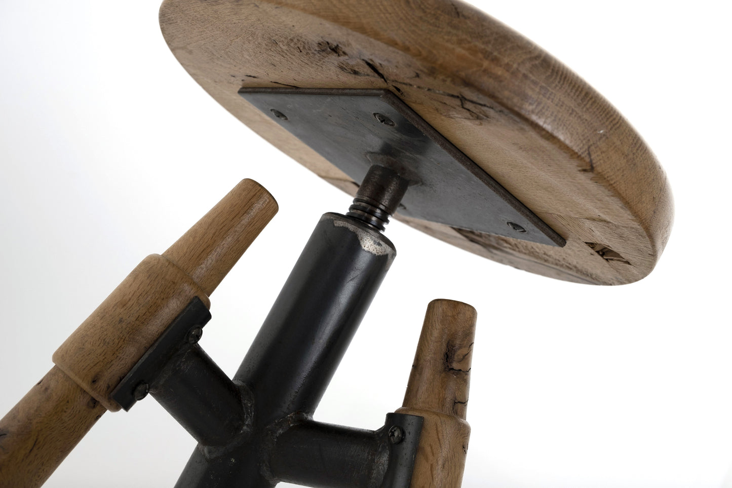 Wooden Oak Adjustable Stool