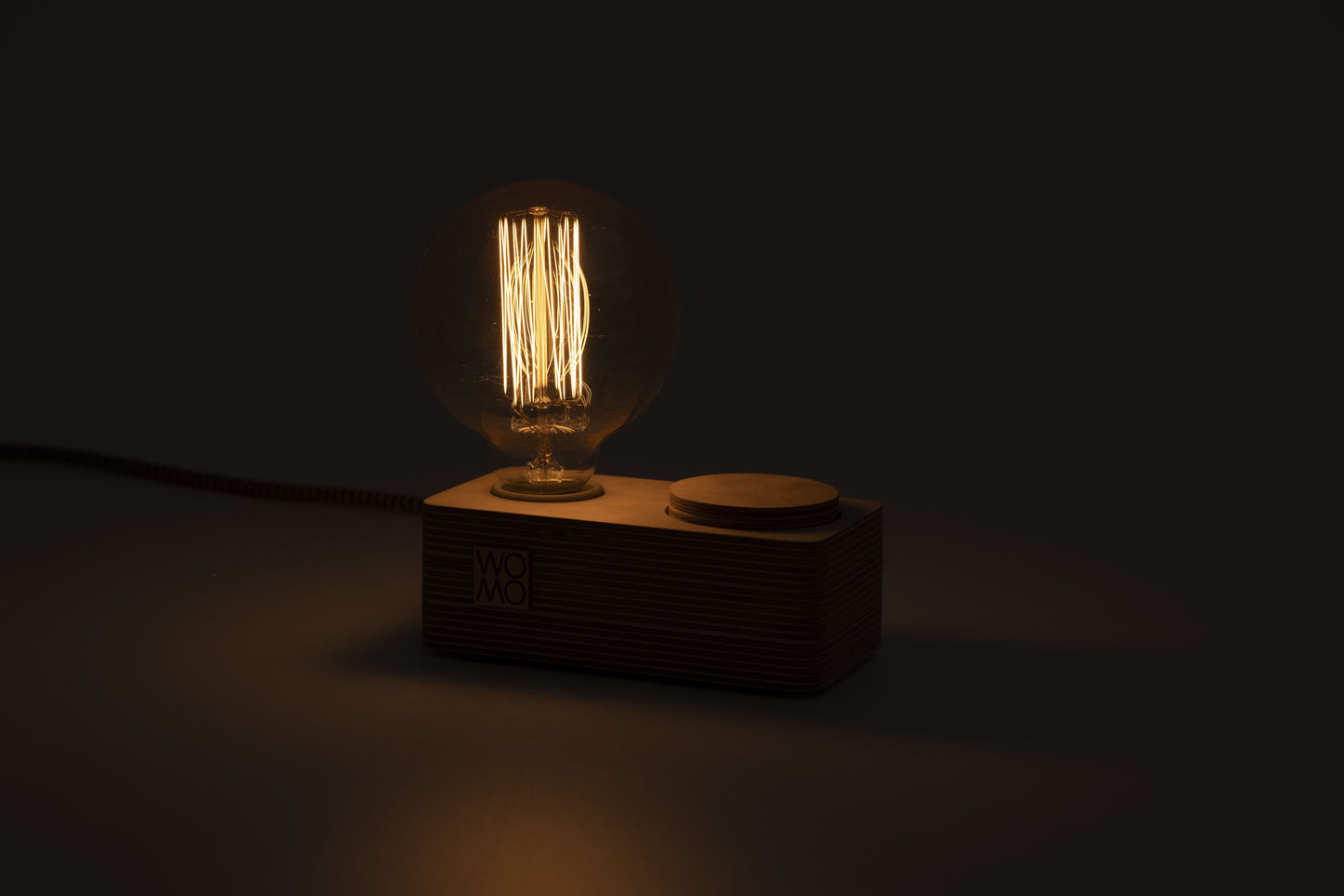 Wooden Table Lamp with Dimmer