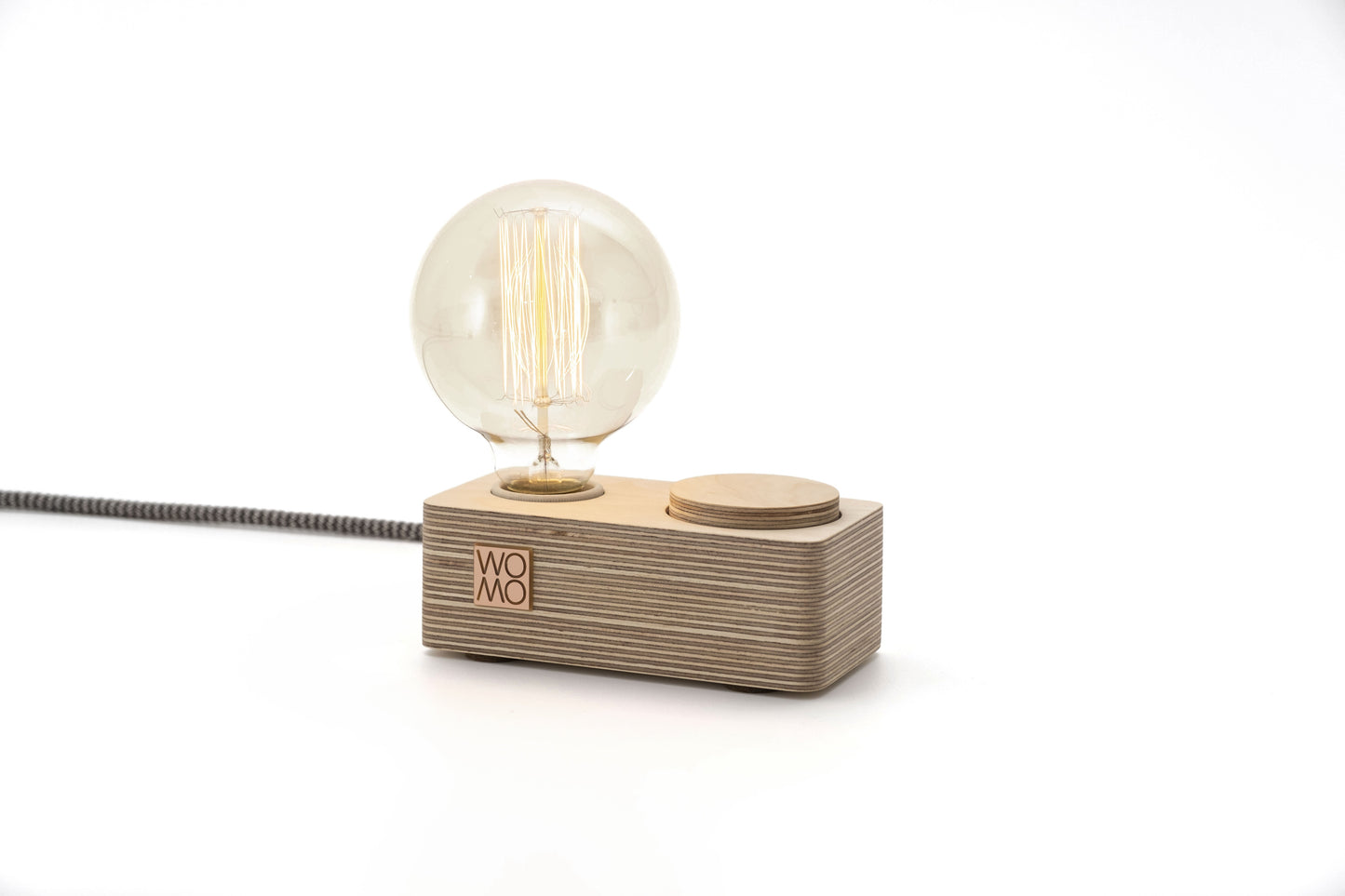 Wooden Table Lamp with Dimmer