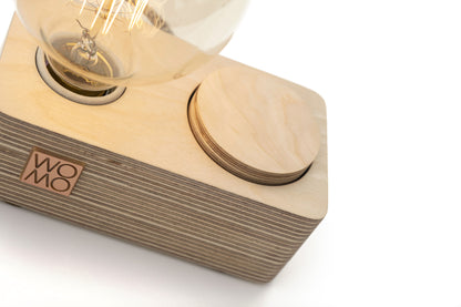 Wooden Table Lamp with Dimmer