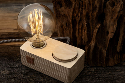 Wooden Table Lamp with Dimmer
