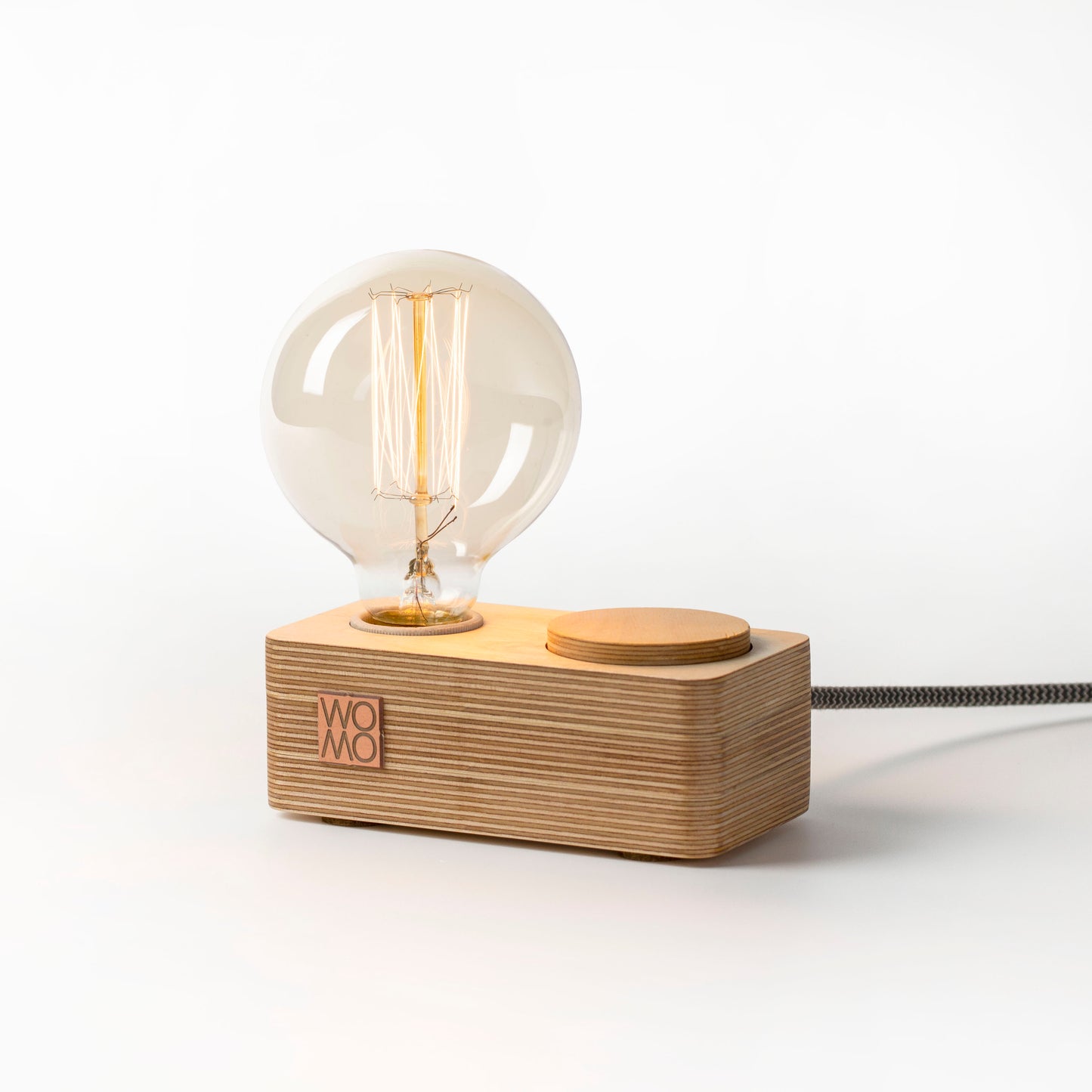 Wooden Table Lamp with Dimmer