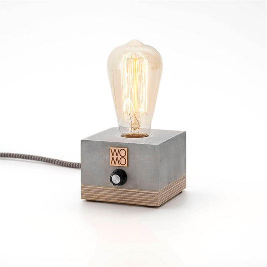 Concrete Table Lamp with Dimmer - Cylinder