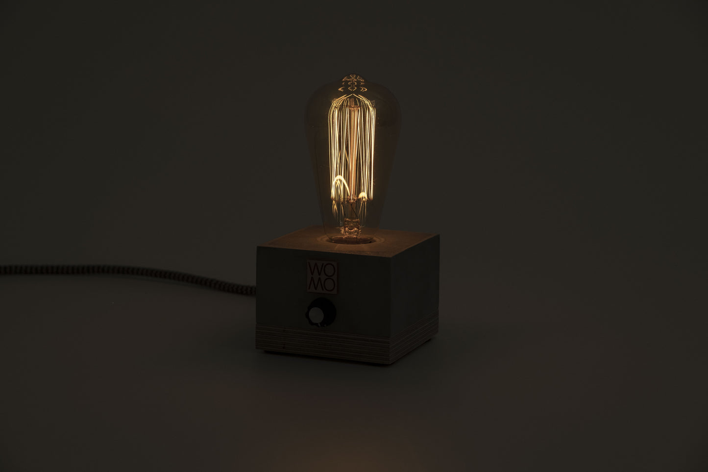 Concrete Table Lamp with Dimmer - Cylinder