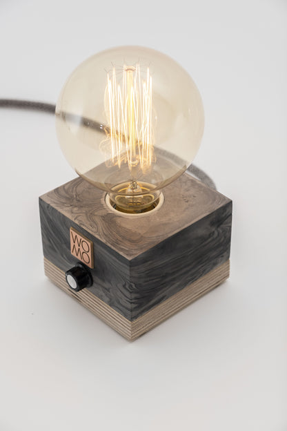 Marble Patterned Concrete Table Lamp with Dimmer - Globe