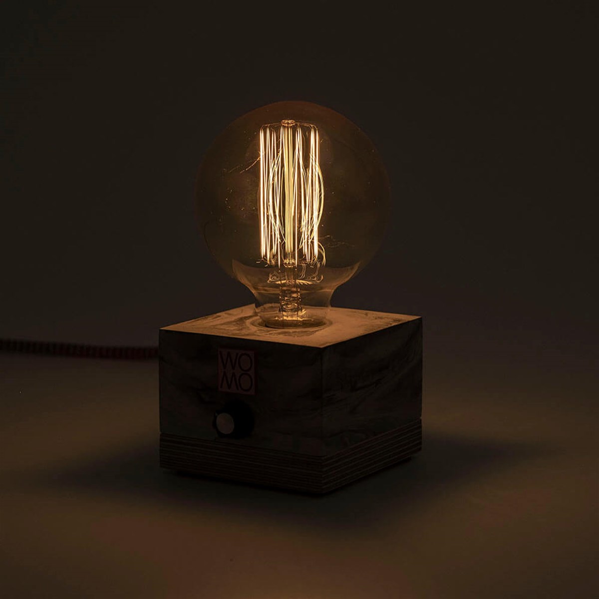 Marble Textured Concrete Table Lamp with Dimmer - Globe