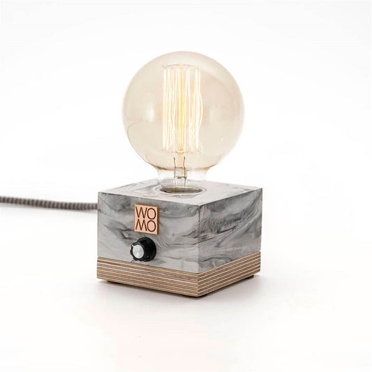 Marble Textured Concrete Table Lamp with Dimmer - Globe