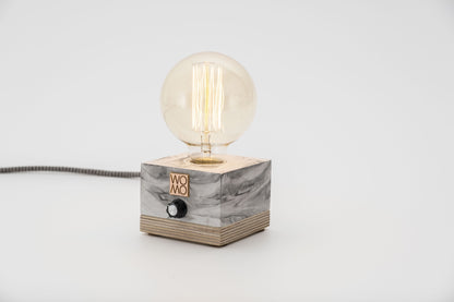 Marble Textured Concrete Table Lamp with Dimmer - Globe