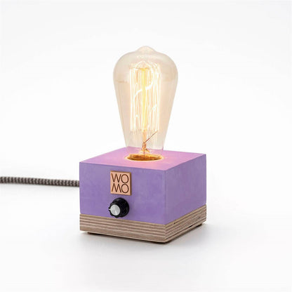 Colored Concrete Table Lamp with Dimmer - Cylinder