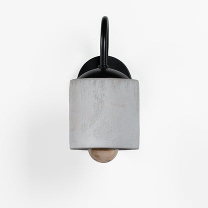 Gray Black Metal Detail Cylinder Sconce