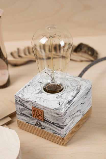 Marble Textured Concrete Table Lamp