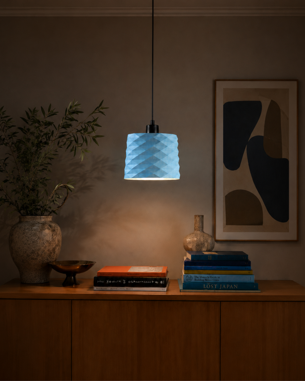 Blue Prism Concrete Ceiling Lighting