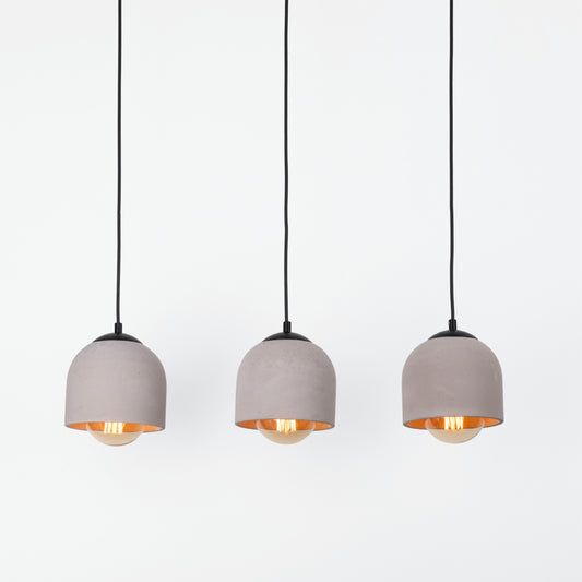 3'lü Sıralı Kahverengi Beton Tavan Aydınlatması