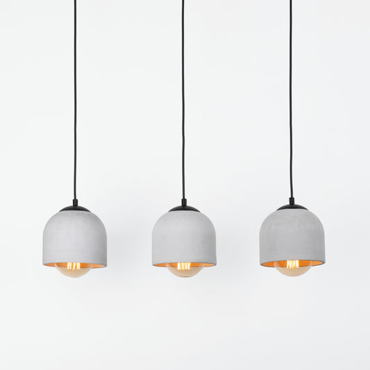 3'lü Sıralı Gri Beton Tavan Aydınlatması