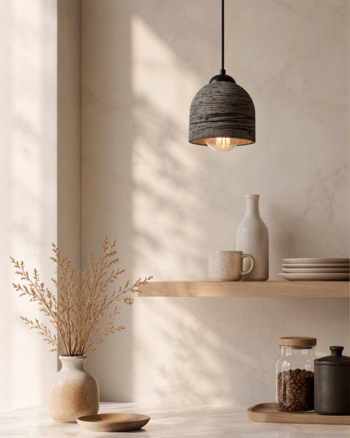 Marble Textured Concrete Ceiling Lighting