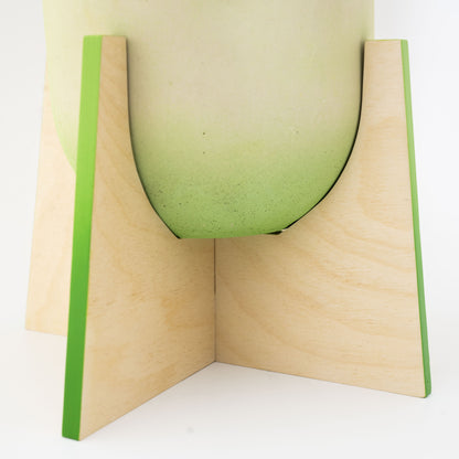 Pineapple Concrete Flower Pot with Wooden Leg