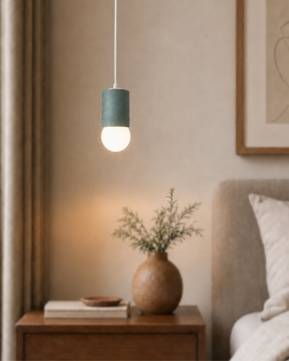 Green Cylinder Concrete Pendant Lighting