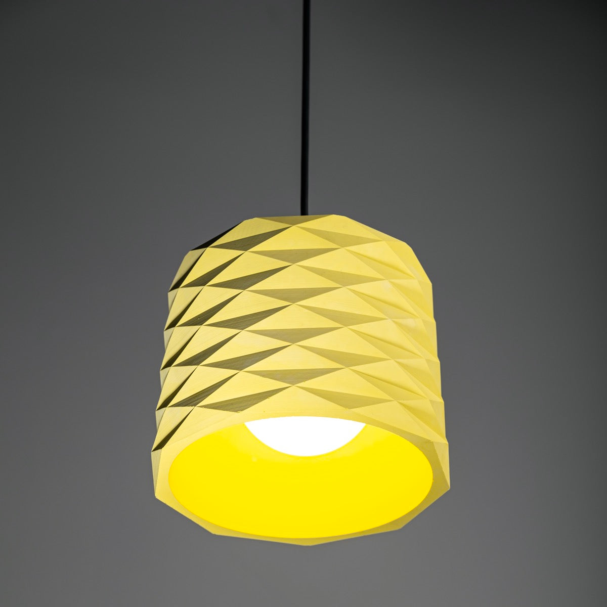 Yellow Prism Concrete Ceiling Lighting