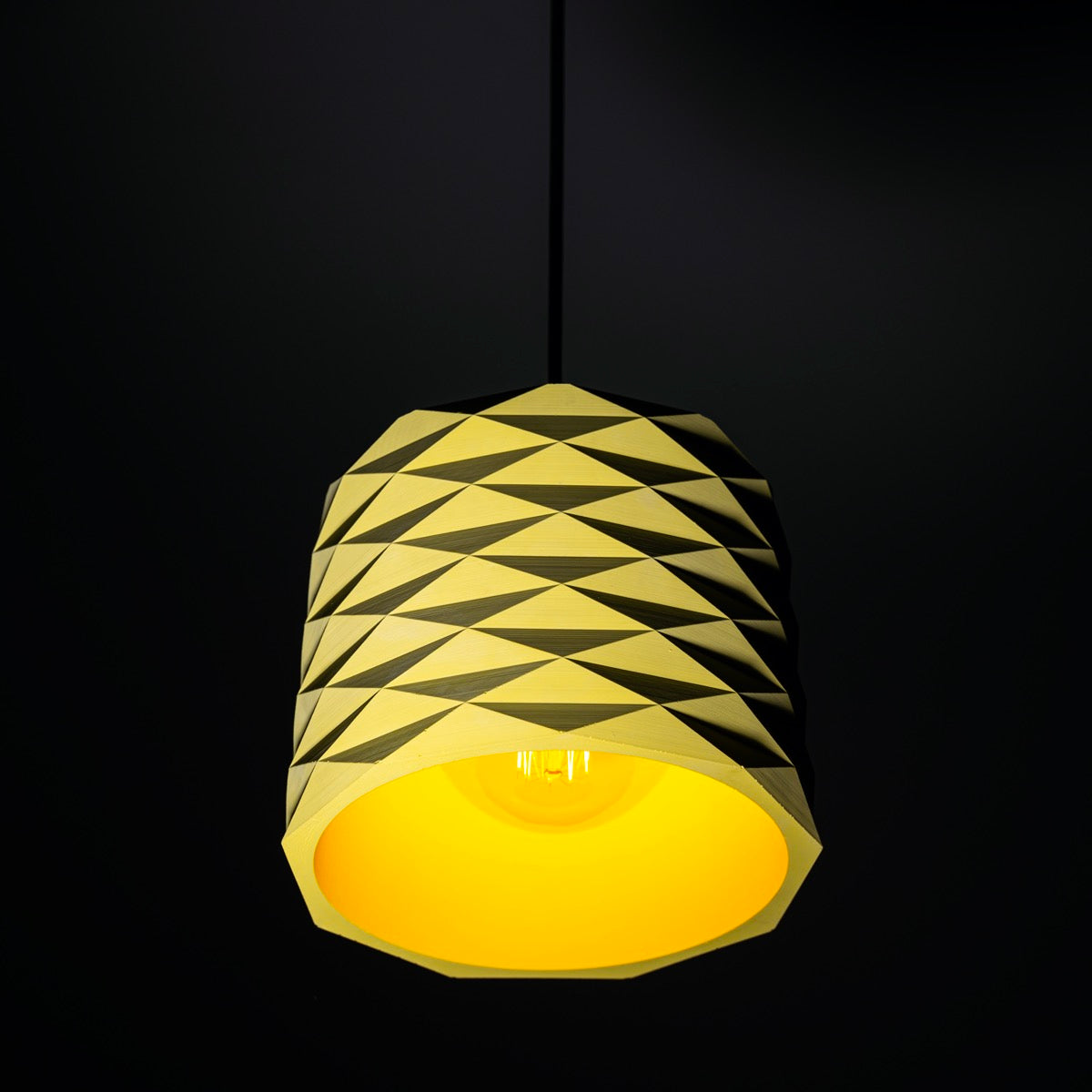 Yellow Prism Concrete Ceiling Lighting