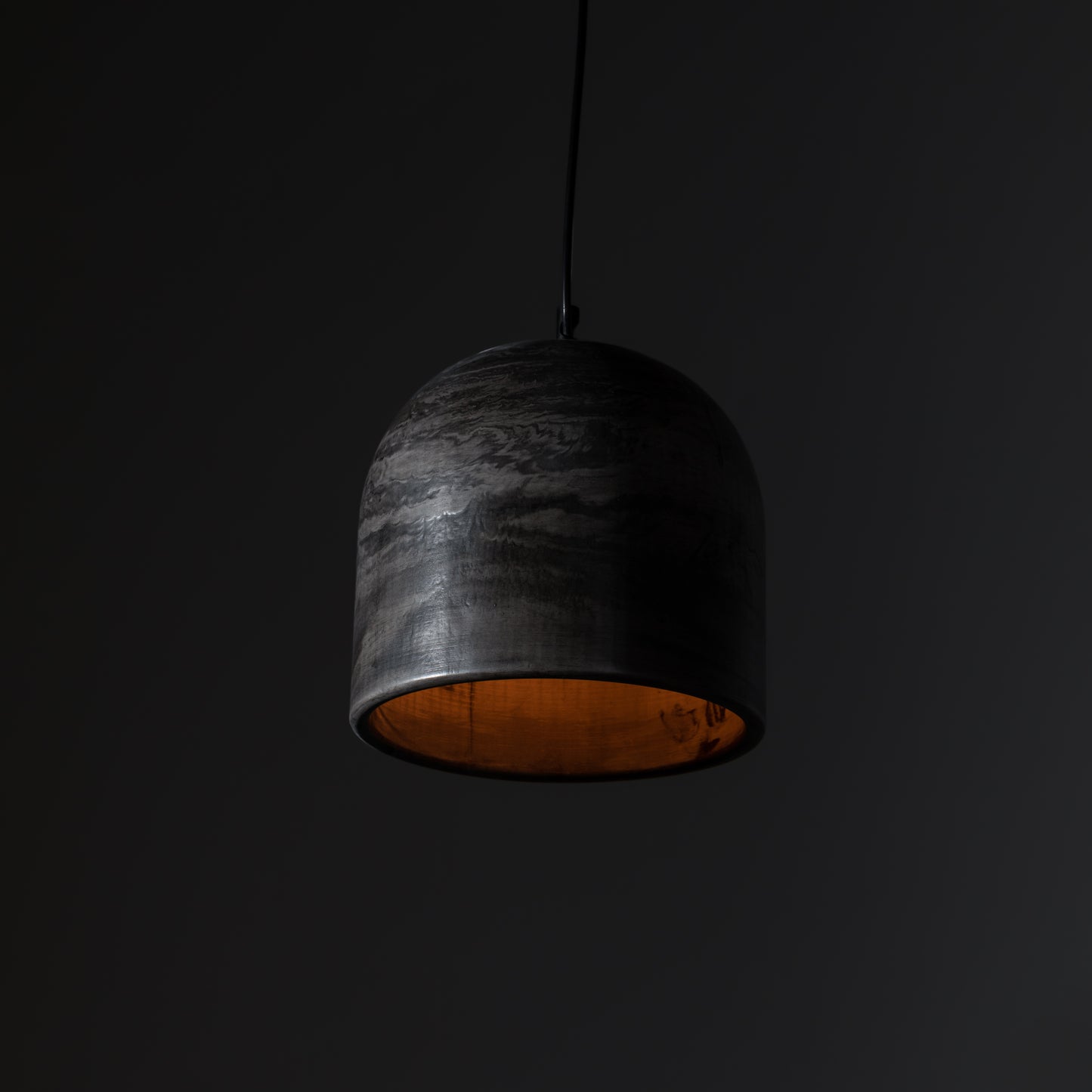 Black Moire Large Concrete Ceiling Light