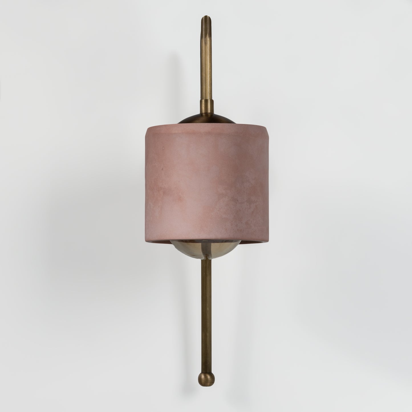 Salmon Bronze Metal Detail Cylinder Sconce