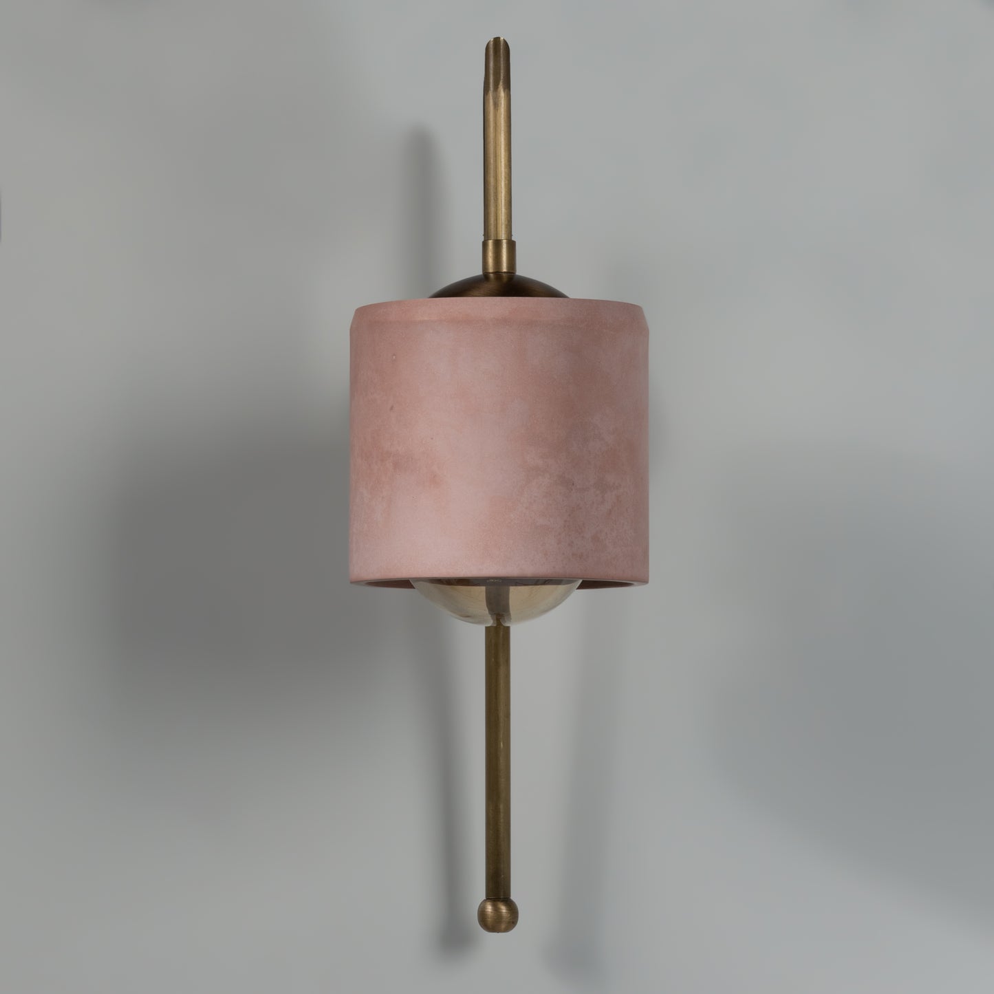 Salmon Bronze Metal Detail Cylinder Sconce