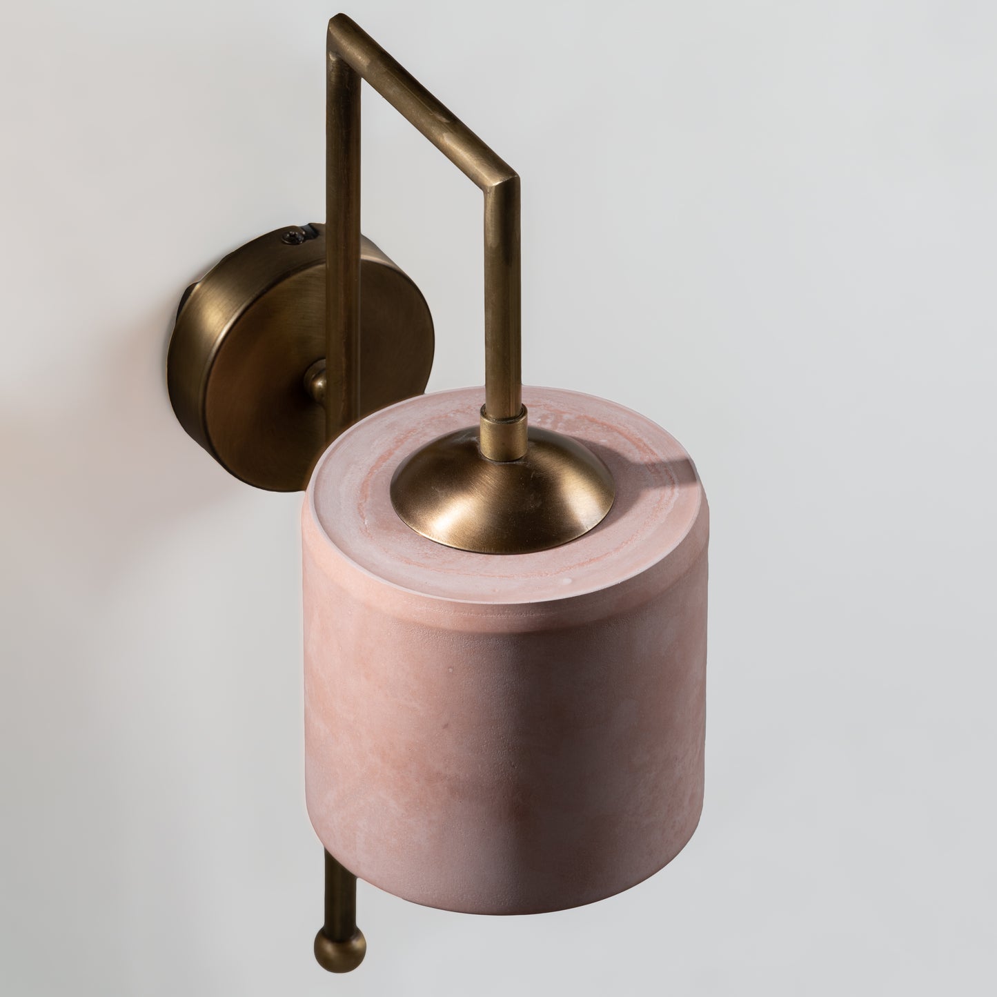 Salmon Bronze Metal Detail Cylinder Sconce