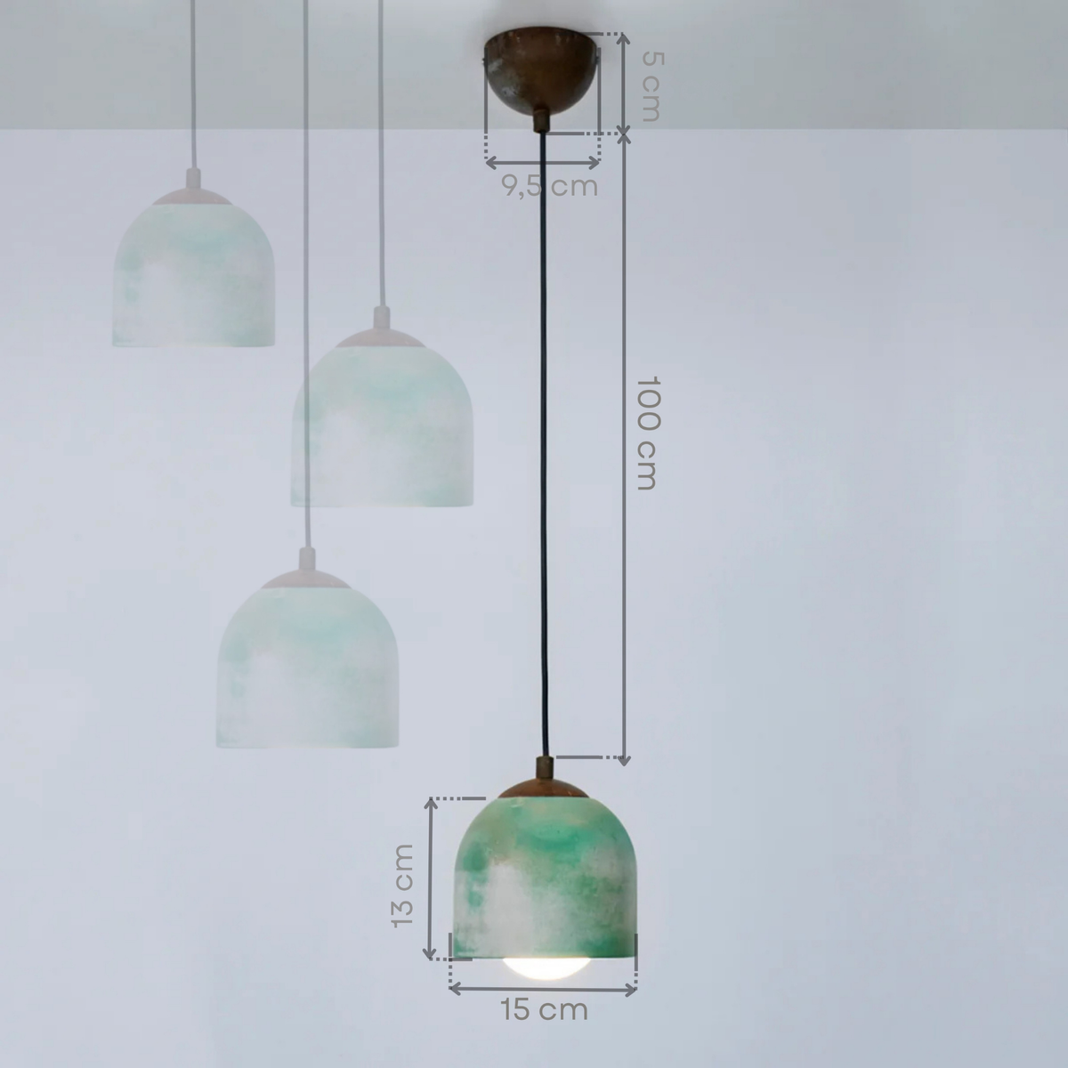 Tumbled Concrete Ceiling Lighting