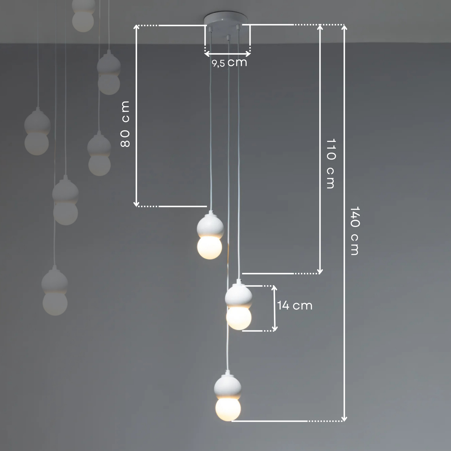 White Concrete Triple Pendant Lighting