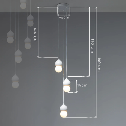 White Concrete Triple Pendant Lighting