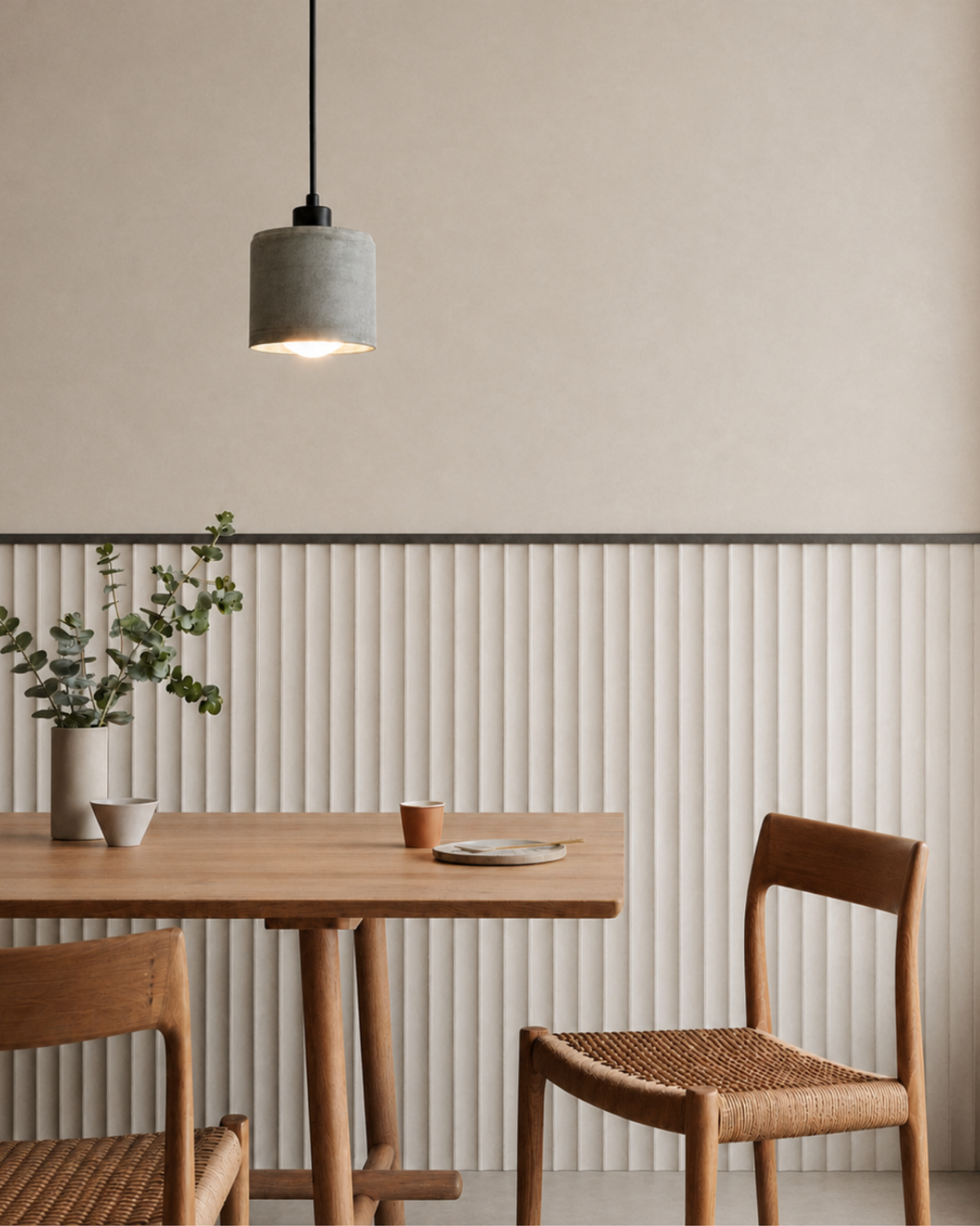 Khaki Cylinder Concrete Ceiling Lighting