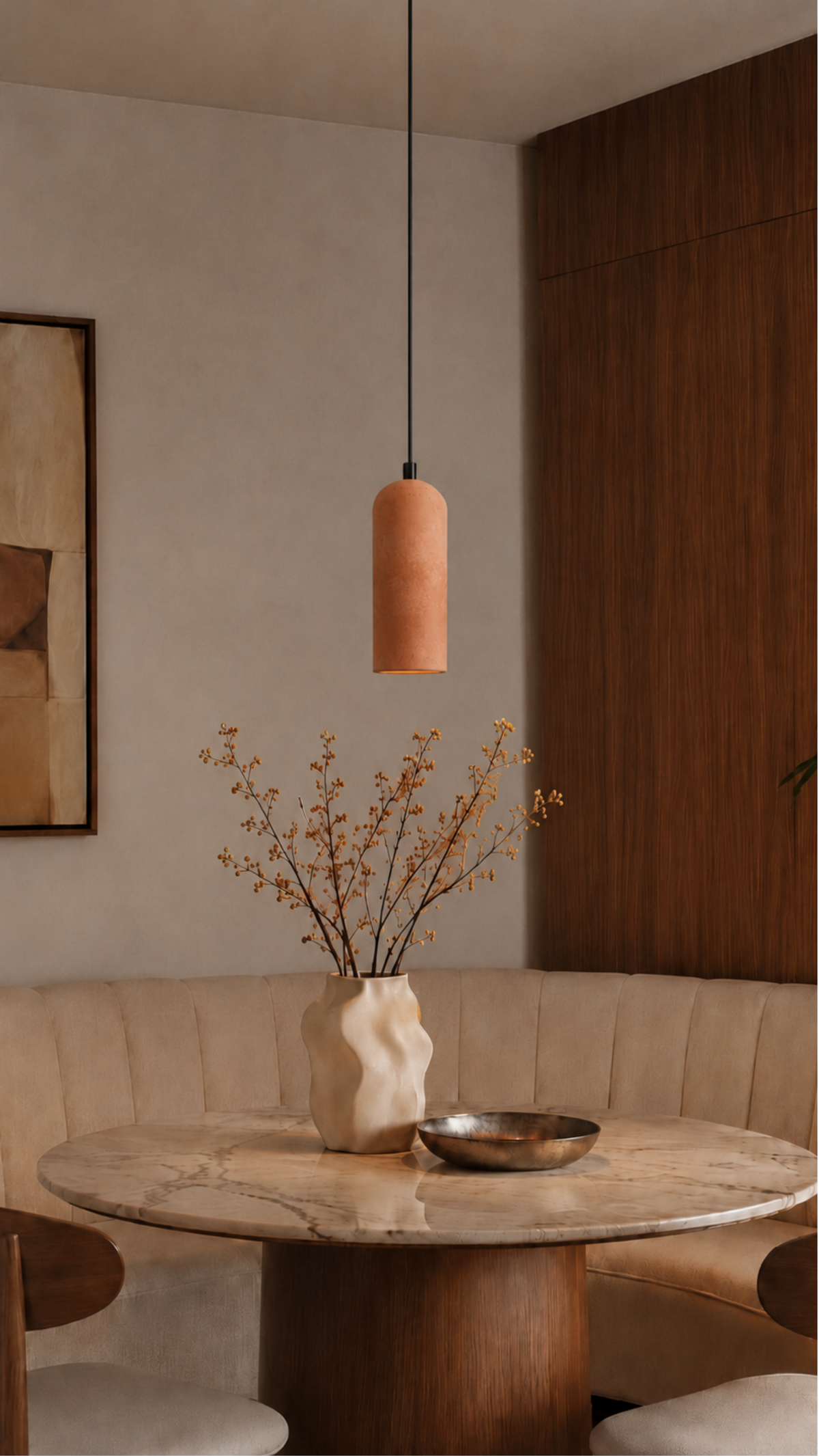 Terracotta Kubbe Silindir Beton Sarkıt Aydınlatma