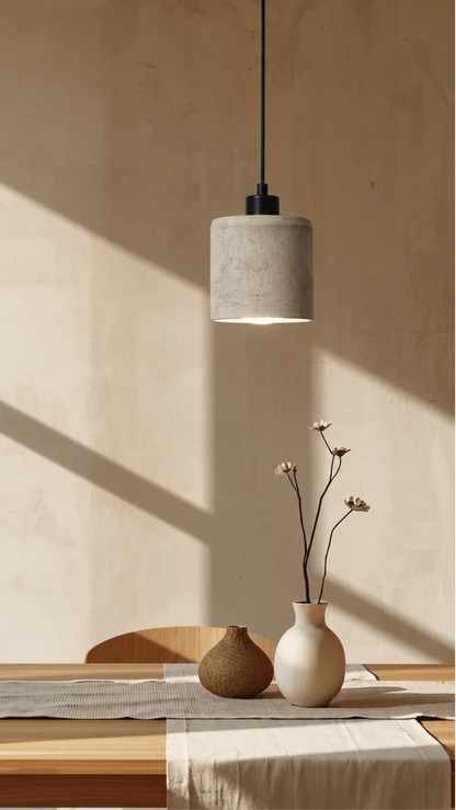 Brown Cylinder Concrete Ceiling Light