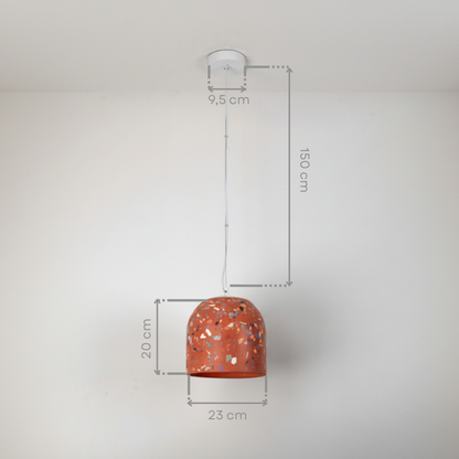 Terrazzo Terracotta Büyük Beton Tavan Aydınlatması