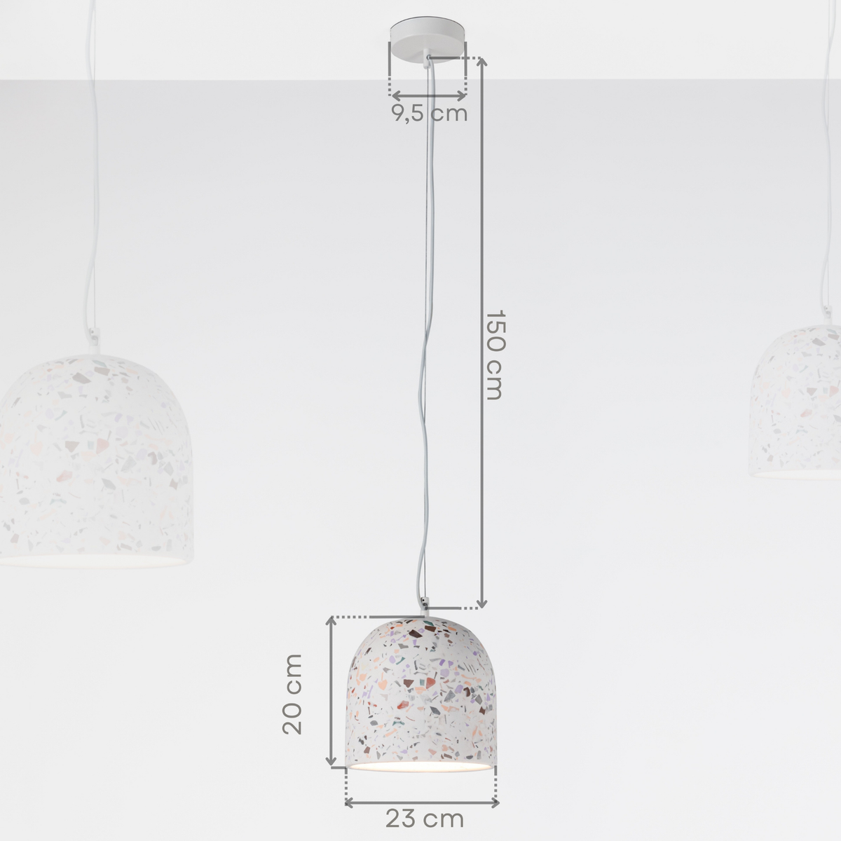 Terrazzo Large Concrete Ceiling Light