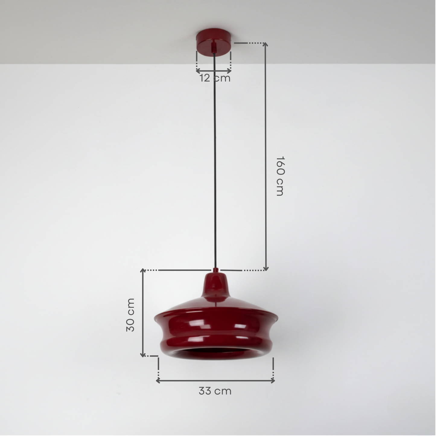 Bordo Metal Silindir Tavan Aydınlatması