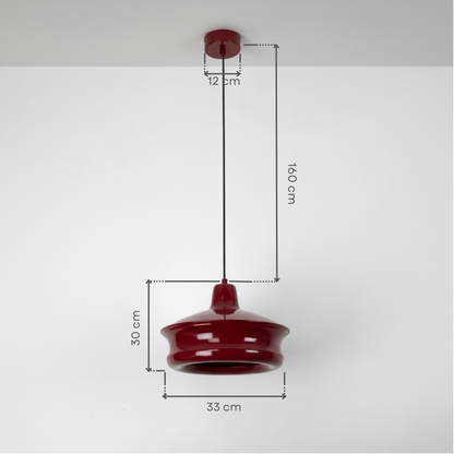 Bordo Metal Silindir Tavan Aydınlatması