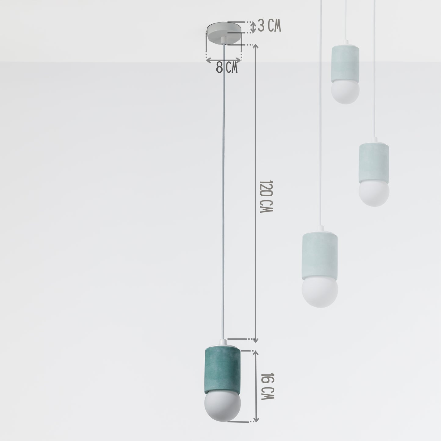 Green Cylinder Concrete Pendant Lighting