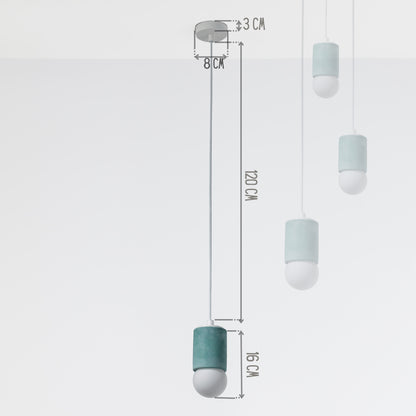 Green Cylinder Concrete Pendant Lighting