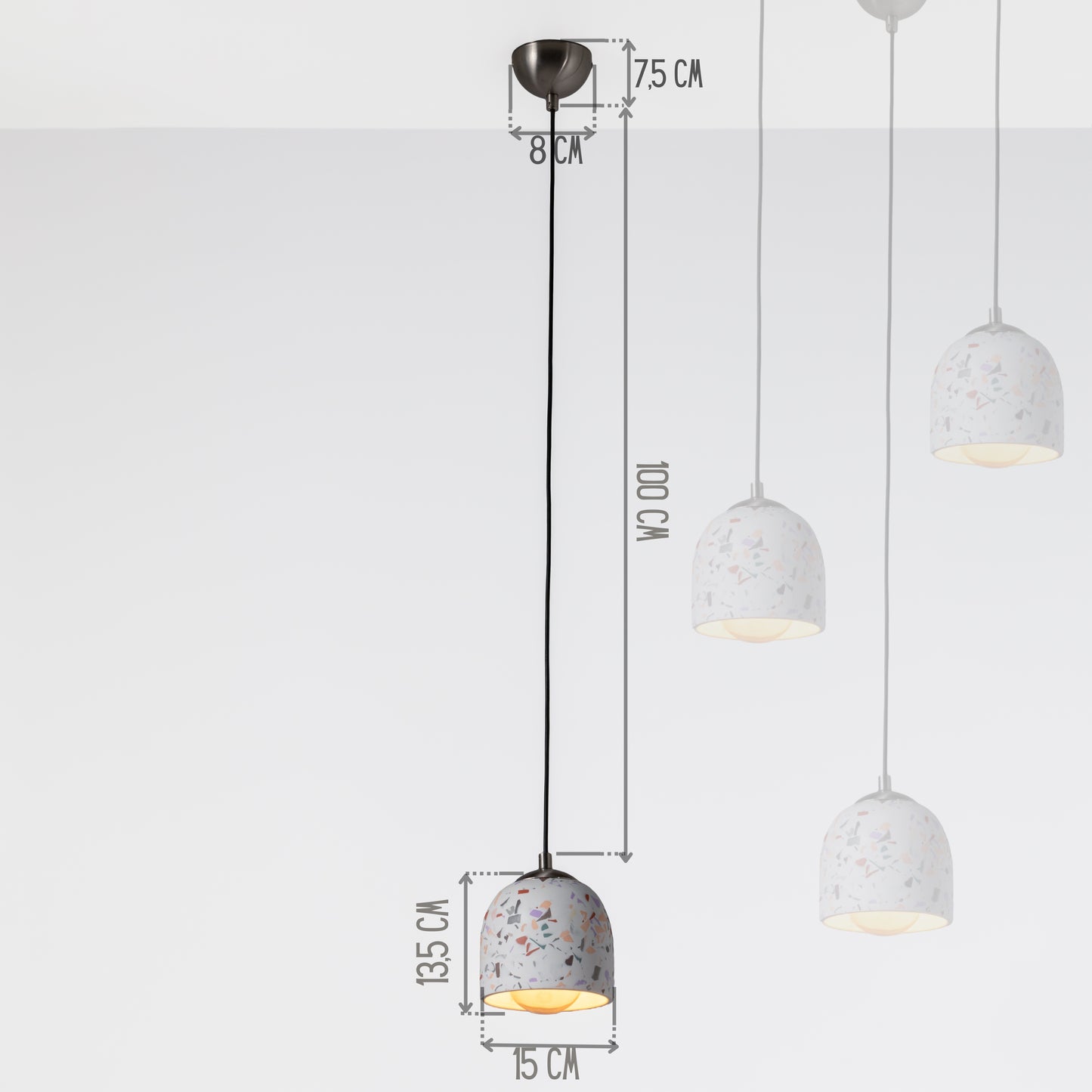 Terrazzo Small Concrete Ceiling Light