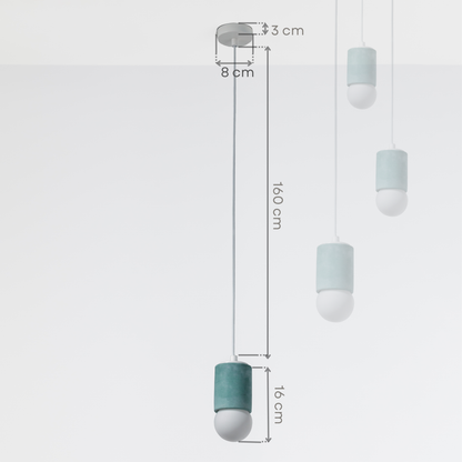 Green Cylinder Concrete Pendant Lighting