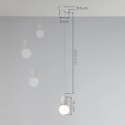 White Cylinder Concrete Pendant Lighting